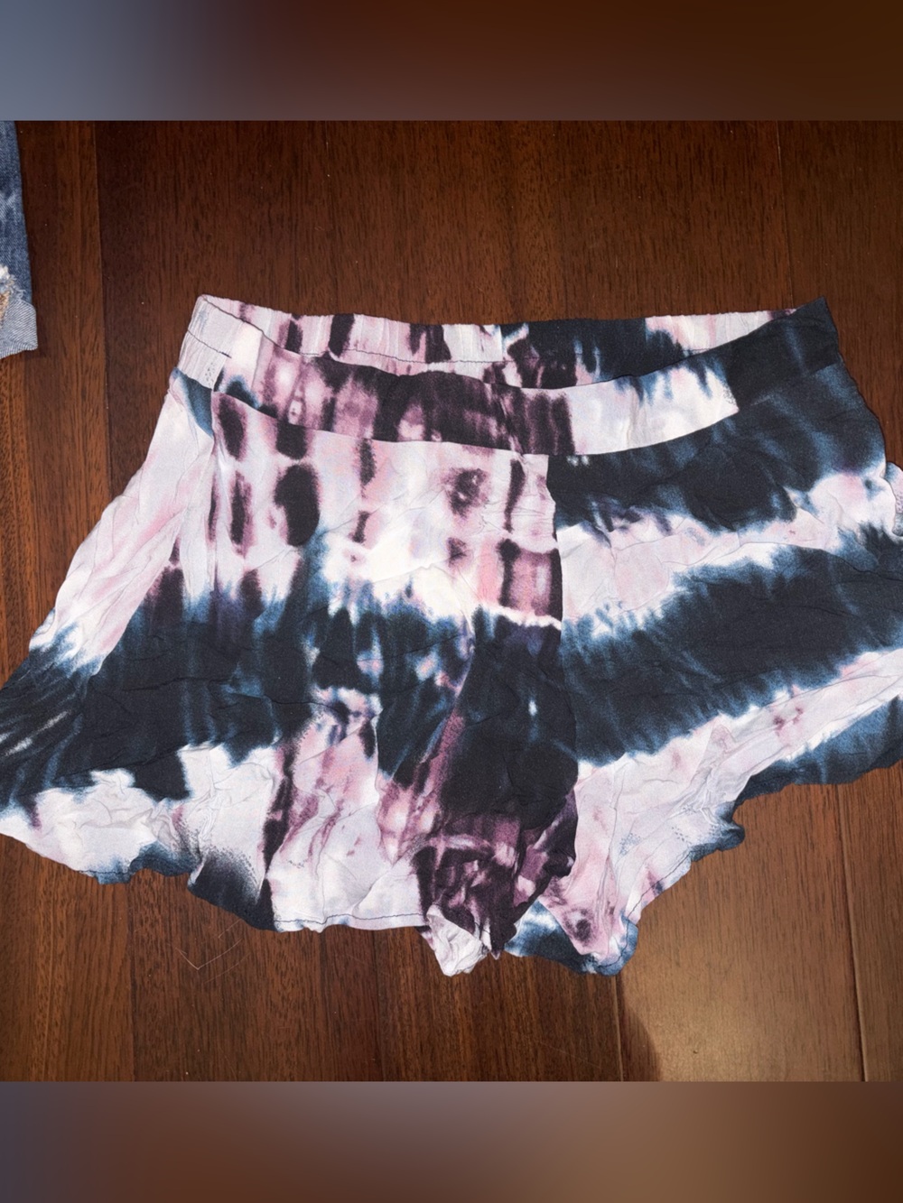 Tie-Dye shorts- Pink, Navy & White